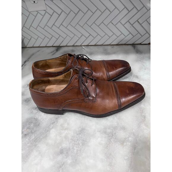 Magnanni 12339 Men’s Brown Leather Cap Toe Oxford Dress Shoes 11.5 D main image 5